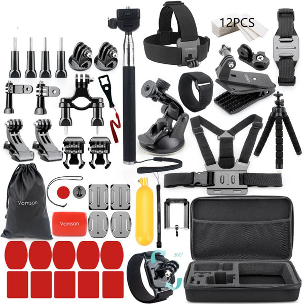 Action Camera Accessories Kit – Mounts, Straps & Tripods for GoPro & More | Free Delivery